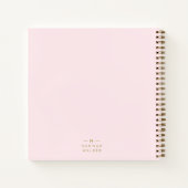 Monogram Elegant Minimaal Blush Roze en Goud Notitieboek (Achterkant)