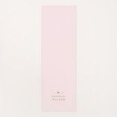 Monogram Elegant Minimaal Blush Roze en Goud Yogamat (Voorkant)
