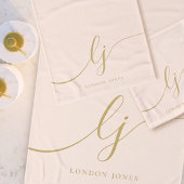 Monogram Elegant Minimaal Blush Roze Goud Chic Bad Bad Handdoek
