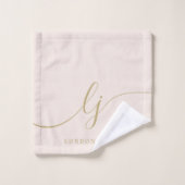 Monogram Elegant Minimaal Blush Roze Goud Chic Bad Handdoek (Wasdoekje)