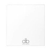 Monogram Elegant Minimaal Klassiek Modern Notitieblok (Voorkant)