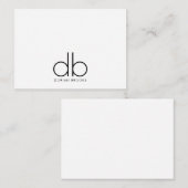 Monogram Elegant Minimaal Klassiek Modern Notitiekaartje (Voorkant / Achterkant)