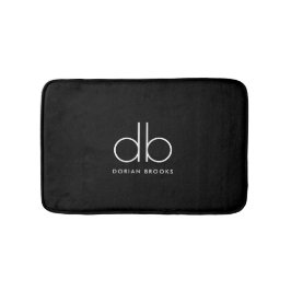 Monogram Elegant Minimaal Klassiek Modern Zwart Badmat