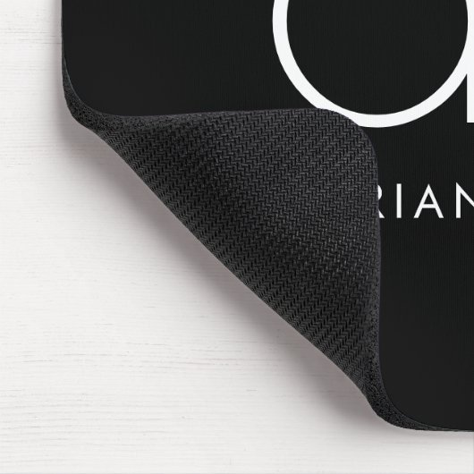 Monogram Elegant Minimaal Klassiek Modern Zwart Muismat (Hoek)