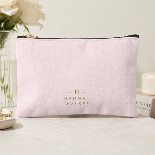 Monogram Elegant Minimaal Roze en Goud Etui