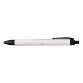 Monogram Elegant Minimaal Roze en Goud Zwarte Inkt Pen (Bovenkant)