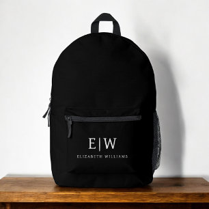 Monogram Elegant minimaal zwart Bedrukte Rugzak
