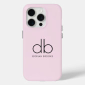 Monogram Elegant Minimal Classic Modern Blush Roze Case-Mate iPhone Case (Achterkant)