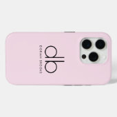 Monogram Elegant Minimal Classic Modern Blush Roze Case-Mate iPhone Case (Achterkant (horizontaal))