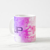 Monogram Elegant Modern Abstract Kunstblauw Roze Koffiemok (Voorkant links)