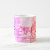 Monogram Elegant Modern Abstract Kunstblauw Roze Koffiemok (Center)