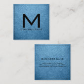 Monogram Elegant Modern Aero Leather Vierkante Visitekaartje (Voorkant / Achterkant)