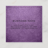 Monogram Elegant modern Afrikaans Violet Leather Vierkante Visitekaartje (Achterkant)
