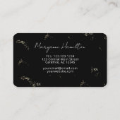 Monogram Elegant Modern Black Gold Visitekaartje (Achterkant)