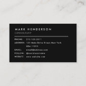 Monogram Elegant Modern Black Visitekaartje (Achterkant)