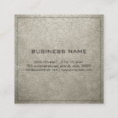 Monogram Elegant Modern Bone Leather Vierkante Visitekaartje (Achterkant)