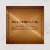 Monogram Elegant Modern Bronze Roestvrij Metaal Vierkante Visitekaartje (Achterkant)