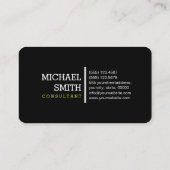 Monogram Elegant Modern Chartreuse & Zwart Visitekaartje (Achterkant)