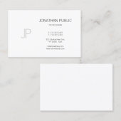 Monogram Elegant Modern Design Professional Plain Visitekaartje (Voorkant / Achterkant)