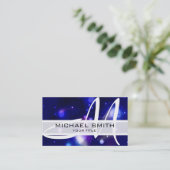 Monogram Elegant Modern Galaxy Visitekaartje (Staand voorkant)