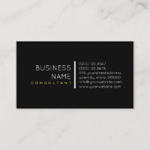 Monogram Elegant Modern Geel en Zwart Visitekaartje (Achterkant)