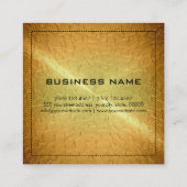 Monogram Elegant Modern Gold Metal Vierkante Visitekaartje (Achterkant)