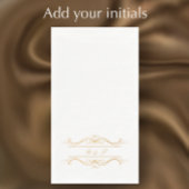 Monogram Elegant Modern Gold Swirl Script Wedding Servet
