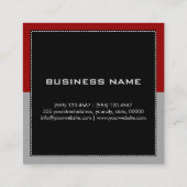 Monogram Elegant Modern Gray Crimson Red Vierkante Visitekaartje (Achterkant)