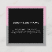 Monogram Elegant Modern Grey Cotton Snoep Vierkante Visitekaartje (Achterkant)