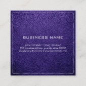 Monogram Elegant modern magenta Violet Leather Vierkante Visitekaartje (Achterkant)