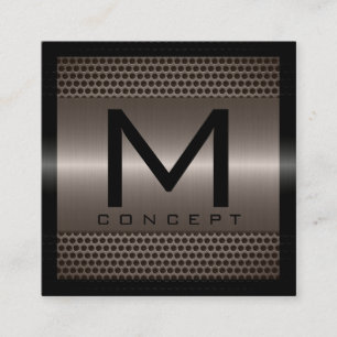 Monogram Elegant Modern Metallic Koper Vierkante Visitekaartje