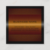 Monogram Elegant Modern Metallic Koper Vierkante Visitekaartje (Achterkant)