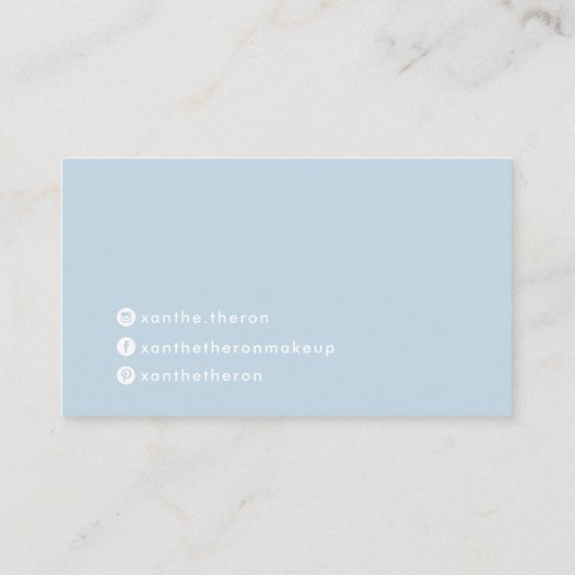 MONOGRAM elegant modern minimaal bord blauw Visitekaartje (Achterkant)