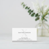 MONOGRAM elegant modern minimal koel grijs Visitekaartje (Staand voorkant)