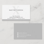 MONOGRAM elegant modern minimal koel grijs Visitekaartje (Voorkant / Achterkant)