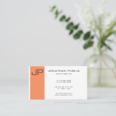 Monogram Elegant Modern Minimalistische Sjabloon Visitekaartje (Staand voorkant)