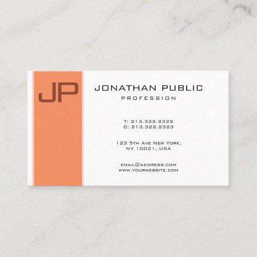 Monogram Elegant Modern Minimalistische Sjabloon Visitekaartje (Voorkant)