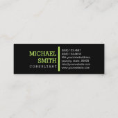 Monogram Elegant Modern Moon Green & Black Mini Visitekaartje (Achterkant)