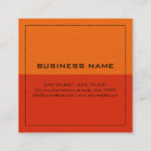 Monogram Elegant Modern Red en Oranje Vierkante Visitekaartje (Achterkant)