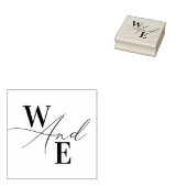 Monogram Elegant Modern Script Rubberstempel (Gestempeld)