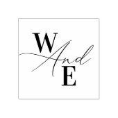 Monogram Elegant Modern Script Rubberstempel (Afrduk)