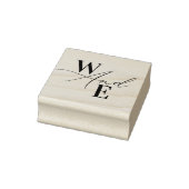 Monogram Elegant Modern Script Rubberstempel (Stempel)