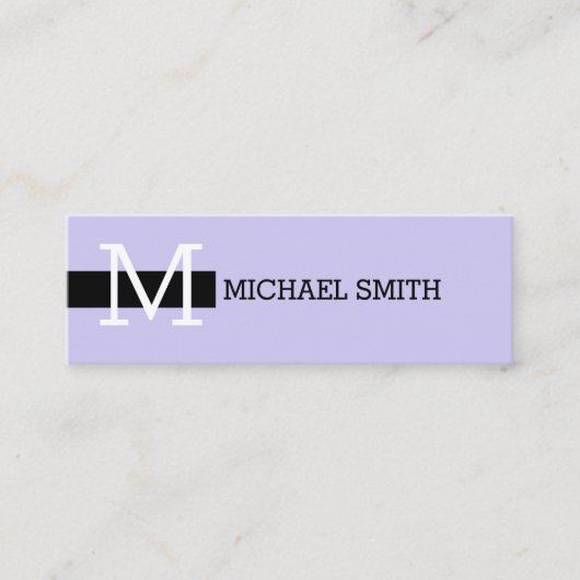 Monogram Elegant Modern Soap & Black Mini Visitekaartje (Voorkant)