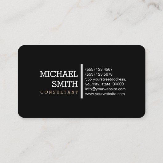 Monogram Elegant Modern Tan & Black Visitekaartje (Achterkant)