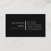 Monogram Elegant Modern Titanium en Black Visitekaartje (Achterkant)