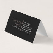 Monogram Elegant Modern Wenge & Black Visitekaartje (Achterkant)