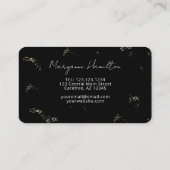 Monogram Elegant Modern Zwart Goud Visitekaartje (Achterkant)