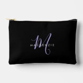 Monogram Elegant modern zwart lavenderscript Etui (Voorkant)