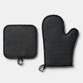 Monogram Elegant modern zwart lavenderscript Ovenwant & Pannenlap Set (Achterkant)