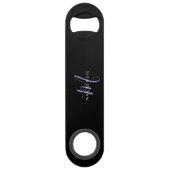 Monogram Elegant modern zwart lavenderscript Speed Flessenopener (Achterkant)